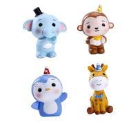 ERINGOGO 4Pcs Forest Animal Resin Cake Toppers Birthday Cake Decoration Adorable for Forest Theme Celebrations Create Unforgettable Memories