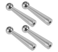 ERINGOGO 4pcs Glass Railing Post End Cap Zinc Alloy Rail Post Connectors with 5.5mm Hole, Elegant Design Accent, Anti-fall Barrier, Silver Metal Rod End Caps for Cabinet Gallery Shelf