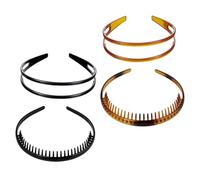 ERINGOGO 4pcs Hair Bands Thick Teeth Hair Band Plastic Headbands with Double Row Multiple Teeth Comfortable to Wear Prevent Sliding for Reading and Washing Your Face