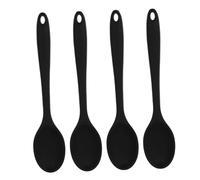 ERINGOGO 4pcs Heat Resistant Silicone Serving Spoons with Non Slip Ergonomic Handles for Cooking Stirring Mixing and Salad Preparation Nonstick Kitchen Utensils Easy to Clean