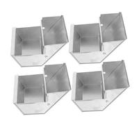ERINGOGO 4pcs Heavy Duty Iron Rabbit Food Feeder Box Metal Trough Dispenser for Small Animals Including Guinea Pigs Chinchillas Chew Resistant Feeding Station for Indoor Outdoor Farm Use