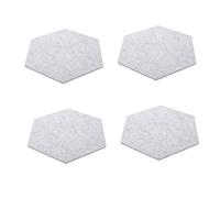 ERINGOGO 4pcs Hexagon Soundproof Wall Panels Acoustic Felt Mats Silver Grey Sound Insulation Material Noise Reduction for Home Office