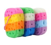 ERINGOGO 4pcs Honeycomb Bath Sponges for Shower Deep Exfoliating Body Cleansing Scrubbers with Moisture Locking Quick Drying Multicolor Soft Sponges for Spa-Like Wash and Skin Care