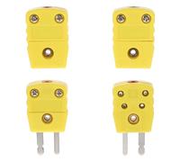 ERINGOGO 4pcs K Type Thermocouple Plastic Plug Connector Set Male and Female Adapters Yellow for Temperature Sensor Wire Terminal Replacement in Industrial Measurement
