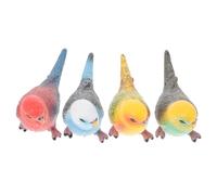 ERINGOGO 4Pcs Lifelike Artificial Parrot Figurines Small Decorative Bird Models Lightweight Garden Balcony Ornaments with Smooth Surface for Miniature Scenes