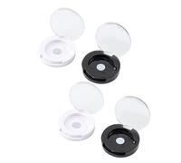 ERINGOGO 4Pcs Magnetic Single Color Eyeshadow Case Empty Powder Container for Blush Foundation Cosmetics Organizer White and Black