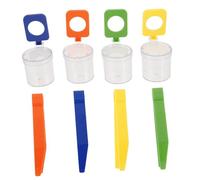 ERINGOGO 4pcs Magnifier Box with Tweezers Transparent Insect Viewing Container for Outdoor Exploration Educational Bug Catcher Kit for Science Projects and