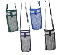 ERINGOGO 4pcs Mesh Tumbler Carrier Bag with Adjustable Shoulder Strap Breathable Water Bottle Sleeve Protector in Black Navy and Blue Outdoor Crossbody Bottle Bag