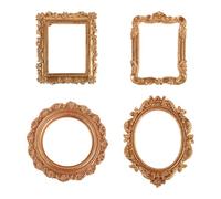 ERINGOGO 4pcs Mini Antique Photo Frames - Vintage Gold Picture Holder - Ornate Resin Miniature Frames - Tiny Wall Hanging Art for Dollhouse Gallery Displays
