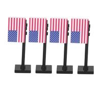 ERINGOGO 4pcs Mini Soldiers Figures Army Playset with American Flags and Poles Independence Day Military Building Blocks Set for Creative Roleplay and Family Bonding