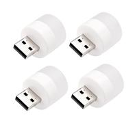 ERINGOGO 4pcs Mini USB Plug LED Night Lights Portable USB LED Lamps for Bedside Reading Bedroom Camping with White Light Energy-Saving Design