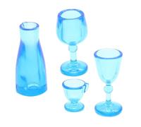 ERINGOGO 4pcs Mini Wine Glass Ornament Lifelike Miniature Wine Cups for Dolls House Model Making Craft Project
