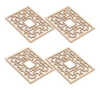 ERINGOGO 4pcs Miniature Chinese Wooden Window Models for Dollhouse, Micro Landscape Crafting Accessories, Mini Blank Dollhouse Frames with Movable Doors, Traditional Chinese Style Decor