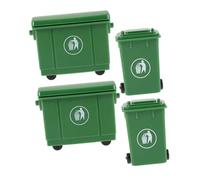 ERINGOGO 4pcs Miniature Garbage Cans for Dollhouse Decor Realistic Trash Bins with Functional Lids Authentic Detailing for Mini House Scenes for Collectible Displays and Role Play