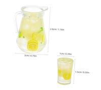 ERINGOGO 4pcs Miniature Lemon Tea Dollhouse Beverage Accessories with Realistic Lemon Juice Pitcher and Mini Cups Detailed Summer Drink Model for Dollhouse Decoration and Collectors