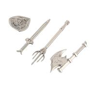 ERINGOGO 4pcs Miniature Swords and Shields Set for Building Blocks Compatible Knight Accessories for Boys Expandable Creative Play with Castle Parts