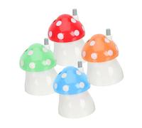 ERINGOGO 4Pcs Mushroom Toothpick Case Press-type Automatic Dispenser Storage Boxes for Home Office Kitchen Decorative and Portable Toothpick Holders Random Color