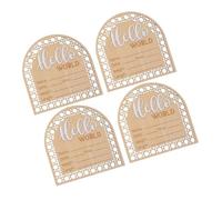 ERINGOGO 4pcs Newborn Welcome Sign Wooden Birth Announcement Decor for Nursery Shower Photo Prop Meaningful Keepsake Document Precious Moments