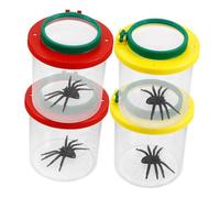 ERINGOGO 4Pcs Observation Jars with Magnifying Lids for Nature Exploration Tool Easy-insert Bug Catcher Containers for Outdoor Science Learning and Detailed Bug Study