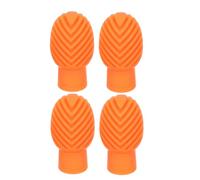 ERINGOGO 4pcs Orange Silicone Drumstick Protective Covers Quiet Practice Tips Noise-reducing Drumstick Mute Caps for Skill Improvement Home Use Silent Drumming