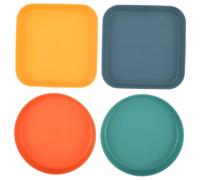 ERINGOGO 4pcs Pet Bowls Set Cat Plates for Wet Food Lightweight Plastic Small Dog Food Bowls Flat Bottom Feeding Dishes Suitable for Indoor Cats and Puppies