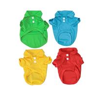 ERINGOGO 4pcs Pet Dog T-shirts Breathable Material Bright Candy Colors for Small Dogs Comfortable Short Sleeve T-shirts for Everyday Wear