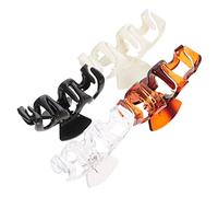 ERINGOGO 4pcs Plastic Hair Claw Clips for Women Durable Jaw Clips for Thick Thin Curly Hair for Parties and Daily Wear Beige Black Transparent Amber