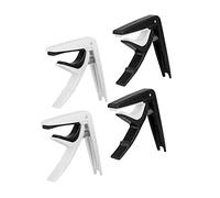 ERINGOGO 4pcs Plastic Ukulele and Guitar Capo Clamp Set Adjustable Tone Changing Clips for Acoustic and Classical Guitars Black and White Colors Suitable for String Instruments