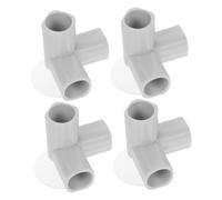 ERINGOGO 4pcs Playpen Tee Pipe Fittings with Suction Cup Elbow Connectors for Indoor Safety Fence DIY Shelf and Garden Support Structure Easy Tool Assembly