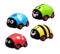 ERINGOGO 4Pcs Pull Back Cartoon Insect Vehicle for Funny Bug Shaped Educational Car Battery Material Easy to Play Random Color
