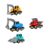 ERINGOGO 4pcs Pull Back Engineering Car for Portable Alloy Construction Vehicles Bright Simulation Models Educational Hand-eye Coordination