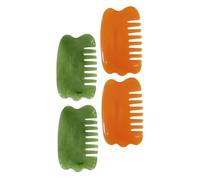 ERINGOGO 4Pcs Resin Hair Comb for Scalp Massage and Meridian Therapy Wide Tooth Design for Stimulation and Headache Relief Suitable for Wet and Dry Hair Portable Orange and Green