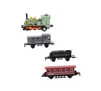 ERINGOGO 4Pcs Retro Steam Train Set for Alloy Pull Back Model Vehicles Green Educational Safe for Boys Fun Train for Imaginative Play