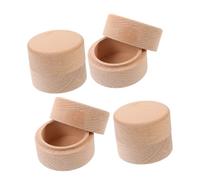 ERINGOGO 4pcs Round Wood Box for Boys and Girls Tooth Box and Ring Storage, Tight Seal and Secure Design, Beige Wooden Keepsake Holder with Elegant Round Shape, for Holidays and Birthdays