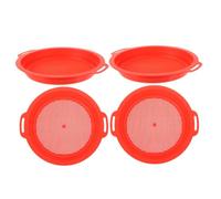 ERINGOGO 4PCS Sand Sifter Heavy Duty Plastic Strainers for Beach Sandbox and Safe Easy to Handle Shell Sieve for Digging Sorting and Exploring at Beach Parties
