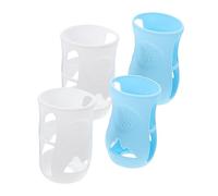 ERINGOGO 4pcs Silicone Baby Bottle Protective Covers Anti-Falling Nursing Feeder Sleeve for 240ml Bottles Accessories Set Suitable for Infant Feeding Random Color