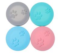 ERINGOGO 4pcs Silicone Pet Can Covers for Cat and Dog Food Flexible Reusable Food Storage Lids with High Temperature Resistance Soft Pull Dishwasher Safe Sealing Caps