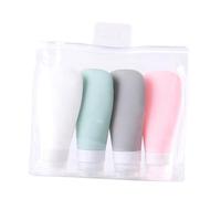 ERINGOGO 4pcs Silicone Travel Bottles Refillable Portable Toiletry Containers with Leakproof Bag for Shampoo Lotion Cream Shower Gel Camping Business Trips