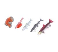 ERINGOGO 4Pcs Simulated Salmon Model Educational Aquatic Creatures for Safe and Plaything for Early Learning for Home and Preschool Use Random Colors Random Color