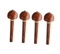 ERINGOGO 4pcs Solid Wood Cello Pegs Set, Red Wood Shaft Handles for Cello String Tuning, Musical Instrument Accessories for Precision Adjustment