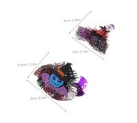 ERINGOGO 4pcs Spooky Halloween Pet Hair Clips Lightweight Tulle Mesh Design Comfortable Dog Cat Hairpins for Day Dead Horror Party Decorations