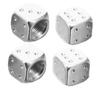ERINGOGO 4pcs Stainless Steel Dice Style Tire Valve Caps Leak Valve Stem Covers Resistant Dust Caps for Cars and Bikes Compatible with Vehicles