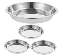 ERINGOGO 4Pcs Stainless Steel Kitten Food Bowls Capacity Shallow Household Cat Feeding Dishes Easy to Clean Non Deformable Pet Bowls for Indoor Use