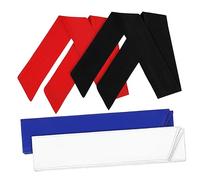 ERINGOGO 4pcs Sweat Absorbent Elastic Headbands for Running and Workout Soft Stretchy Sports Hairbands for Men and Women Lightweight Moisture Wicking Fitness Bands in Black White Red and