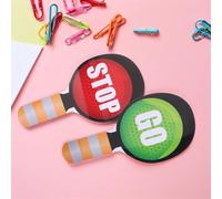 ERINGOGO 4pcs Traffic Safety Handheld Stop Signs Double-sided Red Green Signal Lights Classroom Play for Teaching and Interactive Learning