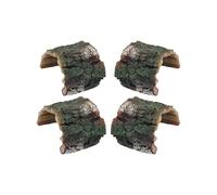 ERINGOGO 4Pcs Turtle Basking Island Platform with Realistic Resin Bark Texture, Reptile Climbing and Resting Ramp for Aquarium, Terrarium, Suitable for Turtles, Crabs, and Aquatic Pets