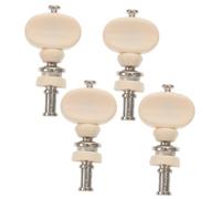ERINGOGO 4pcs Ukulele Tuning Pegs Set Plastic Button, White Chromium Friction Key Tuners for Ukulele, Precision Machine Heads Suitable for String Instruments