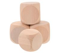 ERINGOGO 4pcs Unfinished Wood Dice Blank Wooden Cubes for DIY Crafts Party Games and Home Decoration for Creative Projects and Skill Development