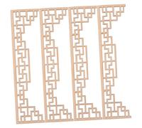 ERINGOGO 4pcs Unfinished Wood Onlays for DIY Dollhouse Beam Decorations Sturdy Miniature Chinese Architectural Appliques Texture Craft Supplies for Micro Landscape Models and Sand Table