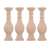 ERINGOGO 4pcs Unfinished Wooden Baluster Spindles Decorative Carved Craft Spindles for Furniture Repair and DIY Woodworking Projects Vintage Roman Style Pillars for Home and Garden Decor